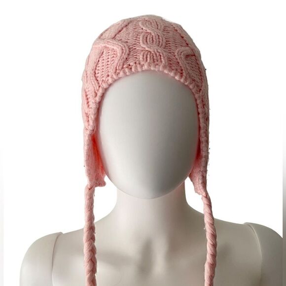 Girl’s Acrylic Knit Winter Hat with chin ties - Picture 1 of 9